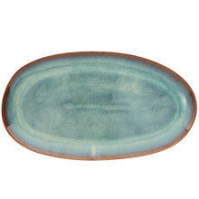 Oval Stoneware Dish Green