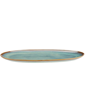 Oval Stoneware Dish Green