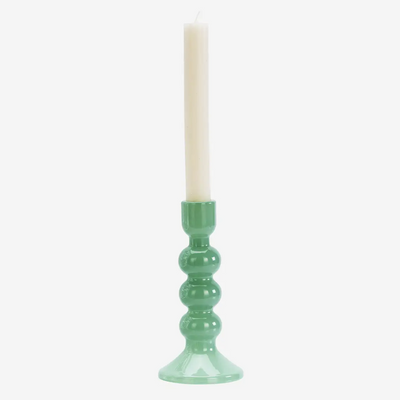 Green Glass Candle Holder Large