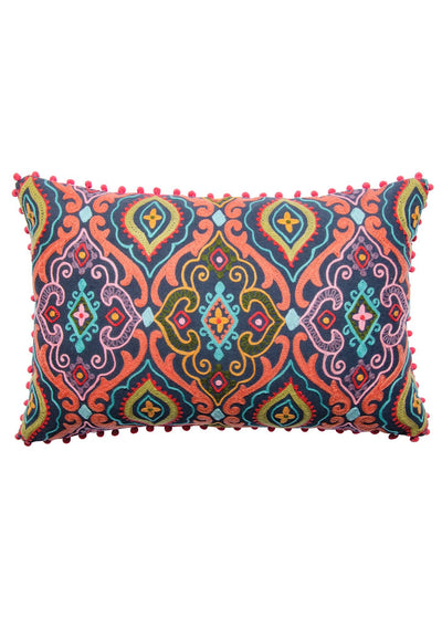 Maharaja Embroidered Indian Design Cushion 40X60Cm: Grey