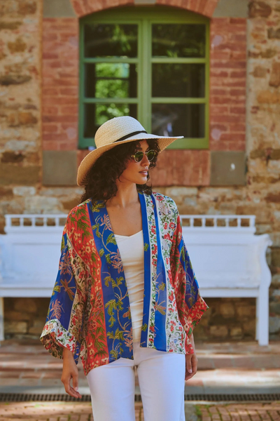 Ribbons Cobalt Kimono