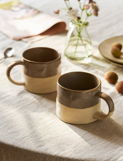 Bladon Half Glazed Mugs Truffle