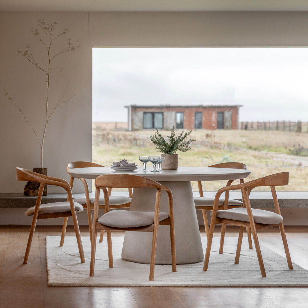 Pedham Dining Table Round Linen