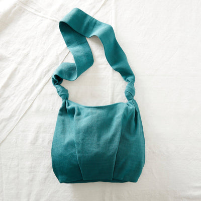 GYANI Vegan Cotton Everyday Cross Body Bag: Teal Green Tall
