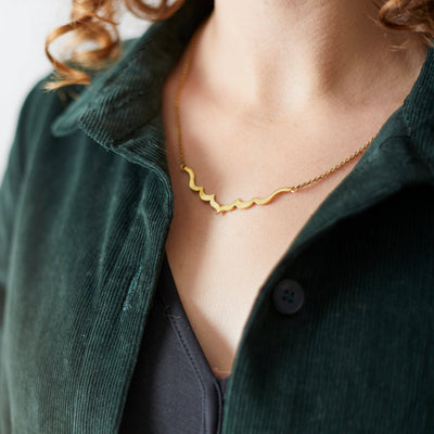 PANGA Brass Metalwork Clavicle Necklace: Brass