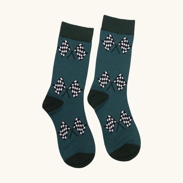 Green Fast Flags Bamboo Socks