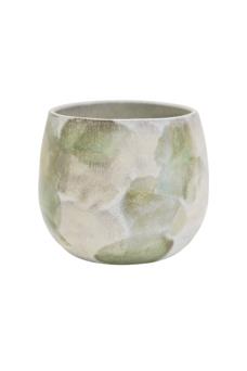Lola Abstract Watercolour Green Planter H15.5cm D16cm