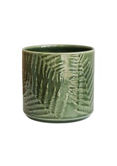 Orla Glazed Fern Green Planter H14cm D15.5cm