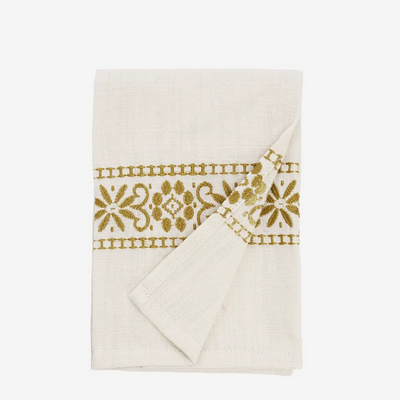 Mustard Embroidered kitchen towel