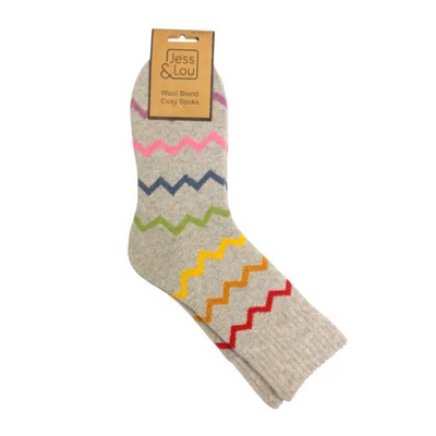 Grey Zig-Zag Cosy Socks