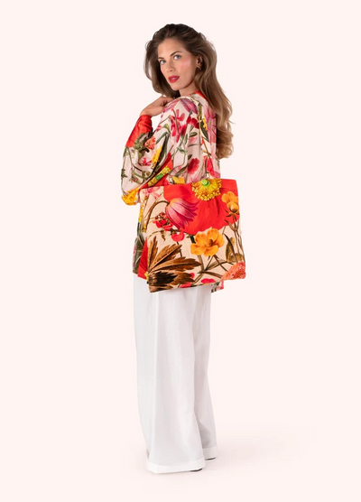 Fine Flowers Cotton Velvet Tote