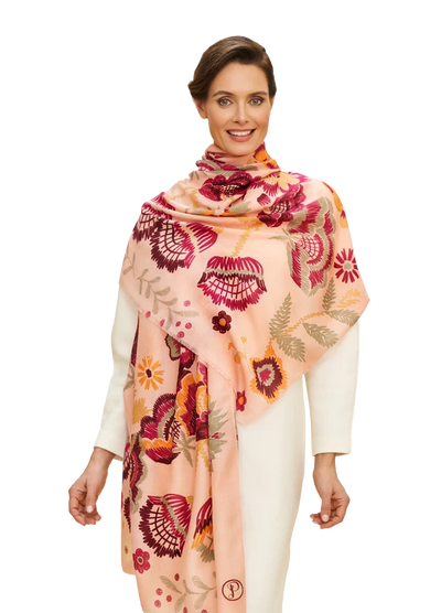 Floral Symmetry Print Scarf
