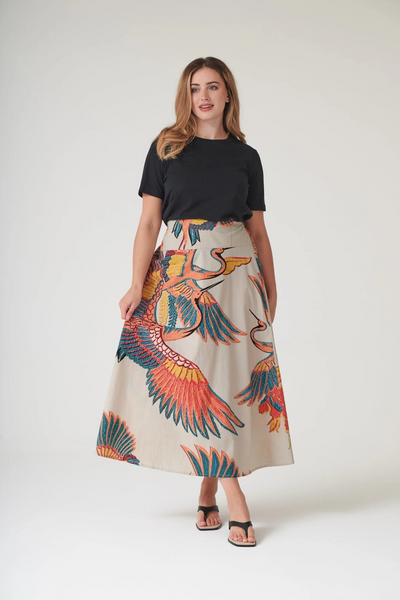 Crane Stone A-line Maxi Skirt