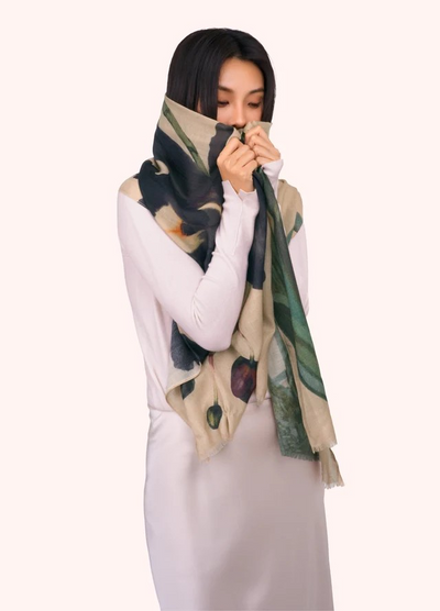 Midnight Orchid Wool Mix Scarf
