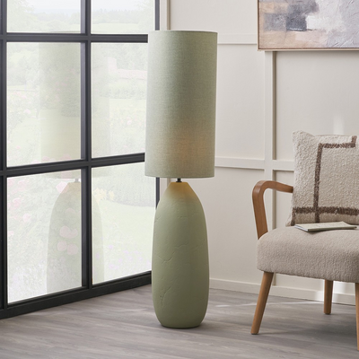 Sage Vintage Textured Ceramic Floor Lamp