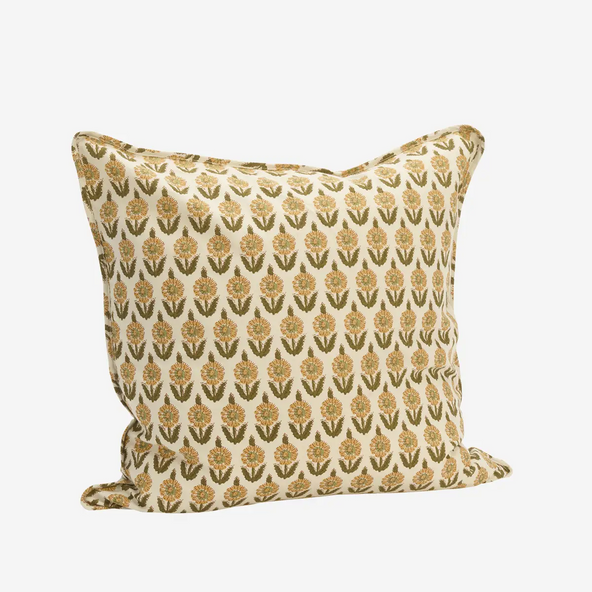 Daisy Floral Cushion Yellow and Green