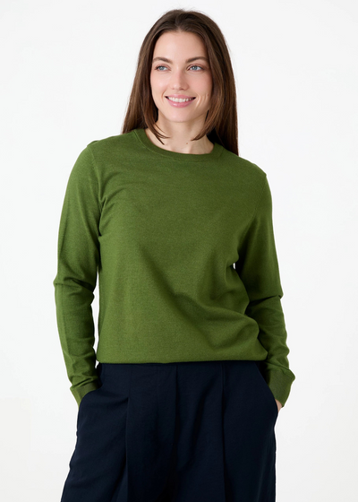 Cashmere Like Fitted V-Neck Jumper Leaf Green
