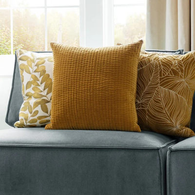 Hazel Velvet Cushion Mustard