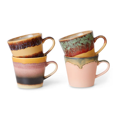 Vista cappuccino mugs 70s ceramics set of 4