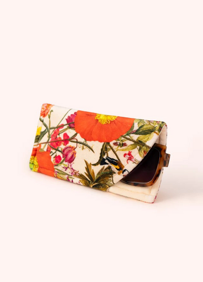 Velvet Sunglasses Pouch - Fine  Flowers