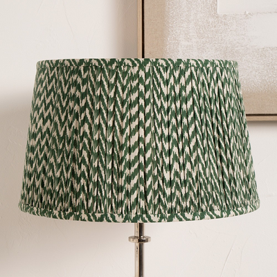 Forest Green Chevron Mushroom Pleat Lampshade 45cm