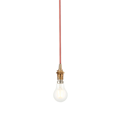 Elmer Brass Ceiling Rose and Pink Flex