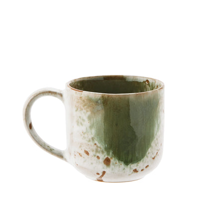 Stoneware Mug Green and Natural