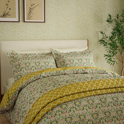 Morris & Co Little Chintz Bedding in Green