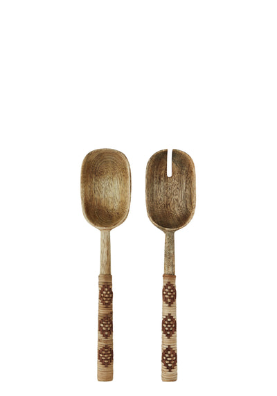 Wooden Salad Servers Brown
