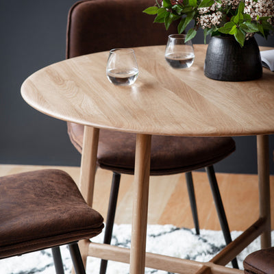 Maddington Oak Round Dining Table
