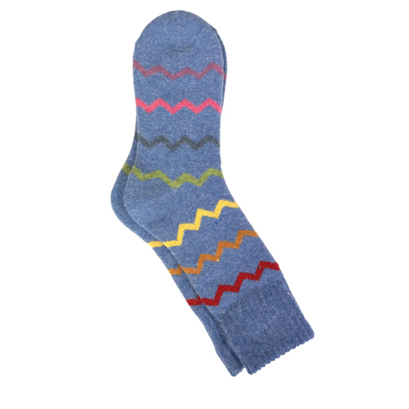Cream Zig-Zag Cosy Socks
