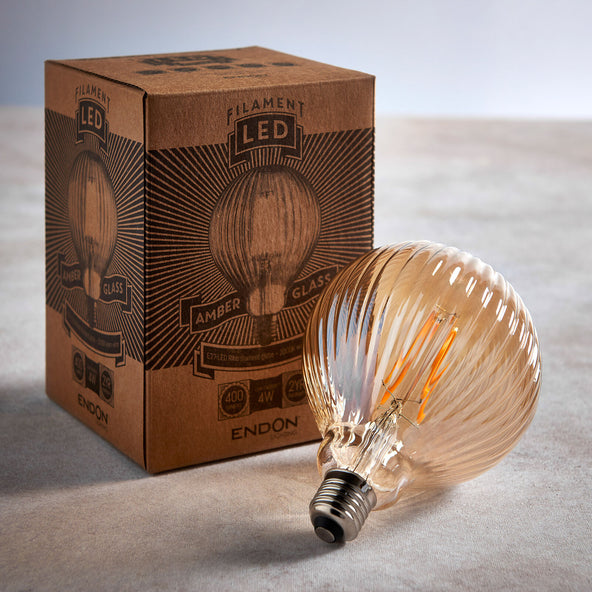 Light Bulb Ridged Ridged Bulb Amber – White Lotus Living