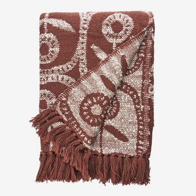 Old Rose Floral Recycled Cotton Throw