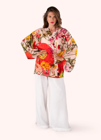 Fine Flowers Short  Kimono Jacket