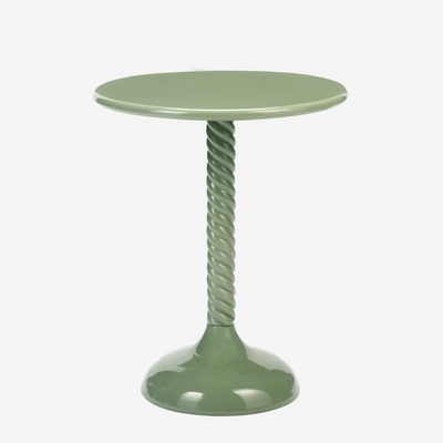 Green Round Metal Side Table