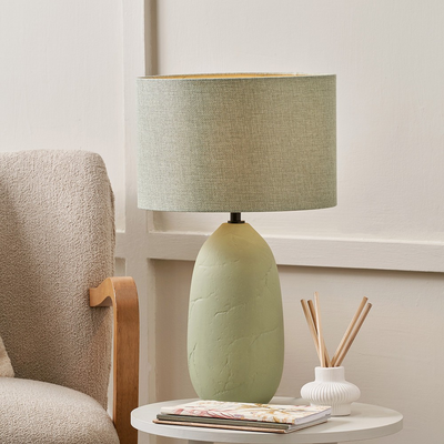 Sage Vintage Textured Ceramic Table Lamp