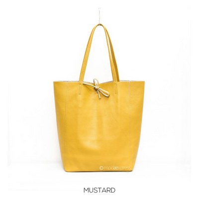 Plain Leather Shopper Mustard
