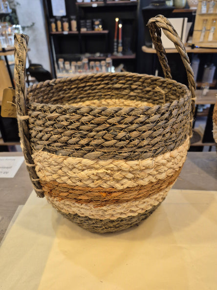 Orra Brown Striped Basket Small