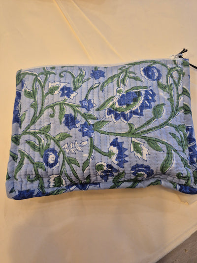 Blue Green Floral Weekend Bag Set