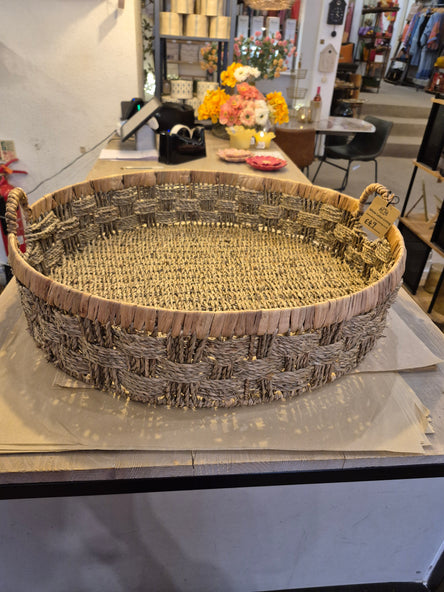 Round Seagrass Tray Large