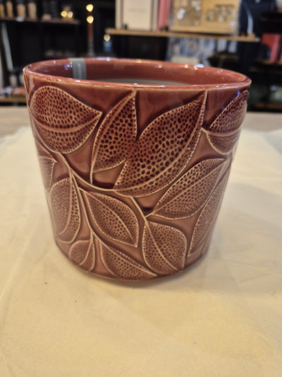 Stoneware Planter Berry Leaves Small