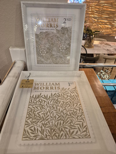 William Morris Stamp Green Framed Art Set of 2