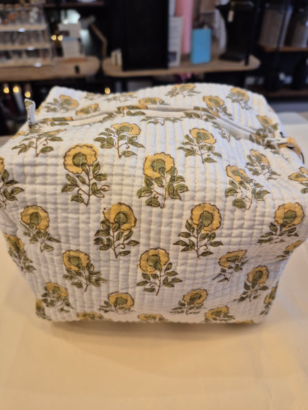 Yellow Green Large Cosmetic Bag