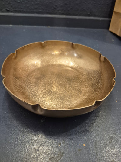 Hand hammered aluminium bowl large
