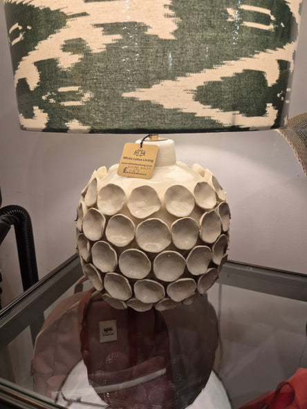 Borello Table Lamp Base Ivory Crackle Glaze