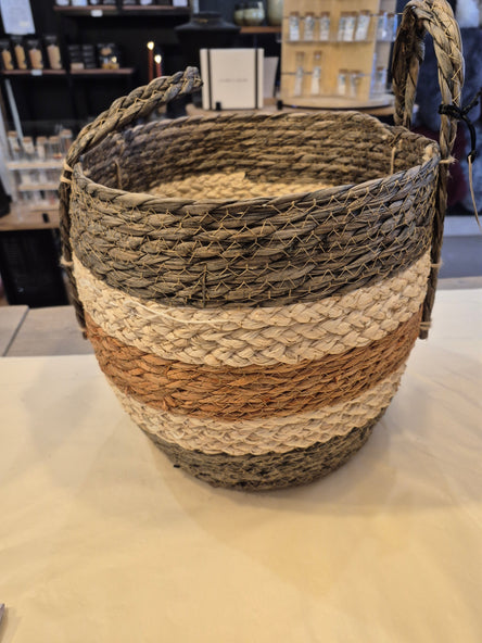 Orra Brown Striped Basket Medium