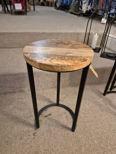 Ravi Iron Base Round Stool Small