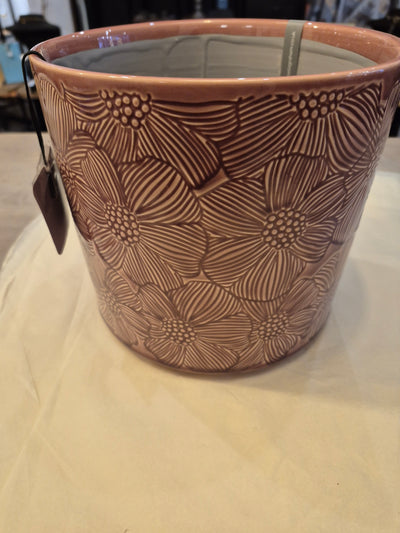 Stoneware Planter 20cm Dusky Pink Cosmos
