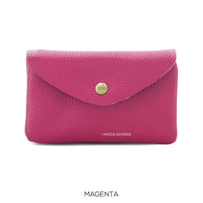Large Leather Button Magenta