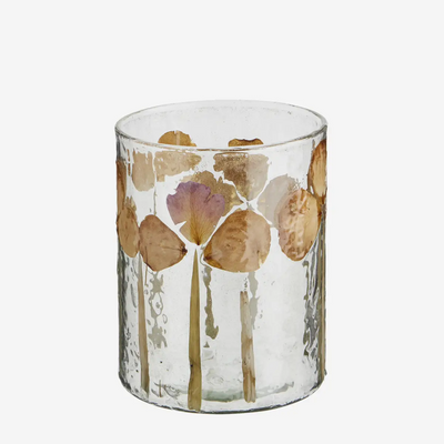 Glass Votive with Petals D:10x13 cm